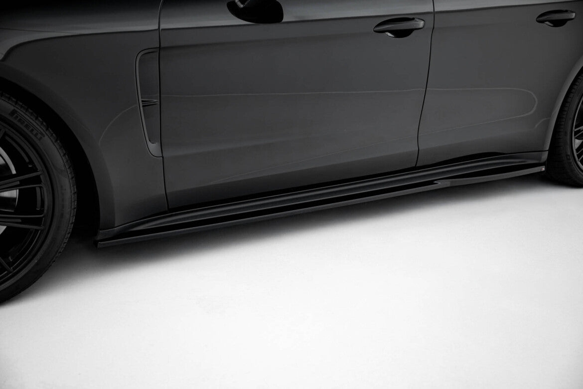 Seitenschweller Ansatz (Paar) V.2 passend für Porsche Panamera Turbo S E-Hybrid / Panamera E-Hybrid / Panamera 4S 971 schwarz Hochglanz