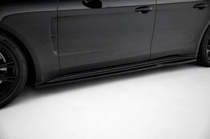 Seitenschweller Ansatz (Paar) V.2 passend für Porsche Panamera Turbo S E-Hybrid / Panamera E-Hybrid / Panamera 4S 971 schwarz Hochglanz