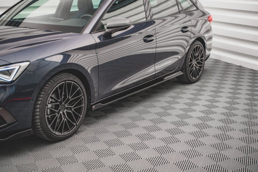 Seitenschweller Ansatz (Paar) V.2 passend für Seat Leon FR ST / Hatchback Mk4 / CUPRA Leon ST / Hatchback Mk1 / Mk1 FL schwarz Hochglanz