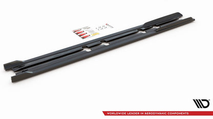 Seitenschweller Ansatz (Paar) V.2 passend für Seat Leon FR ST / Hatchback Mk4 / CUPRA Leon ST / Hatchback Mk1 / Mk1 FL schwarz Hochglanz