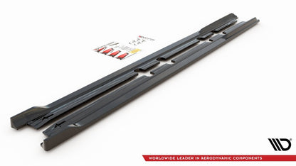 Seitenschweller Ansatz (Paar) V.2 passend für Seat Leon FR ST / Hatchback Mk4 / CUPRA Leon ST / Hatchback Mk1 / Mk1 FL schwarz Hochglanz