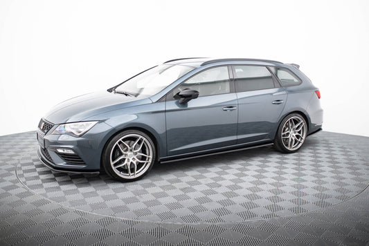 Seitenschweller Ansatz (Paar) V.2 passend für Seat Leon Mk3 CUPRA/ FR FL schwarz Hochglanz