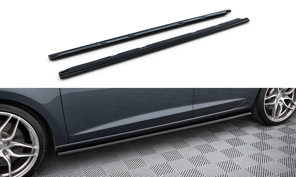 Seitenschweller Ansatz (Paar) V.2 passend für Seat Leon Mk3 CUPRA/ FR FL schwarz Hochglanz