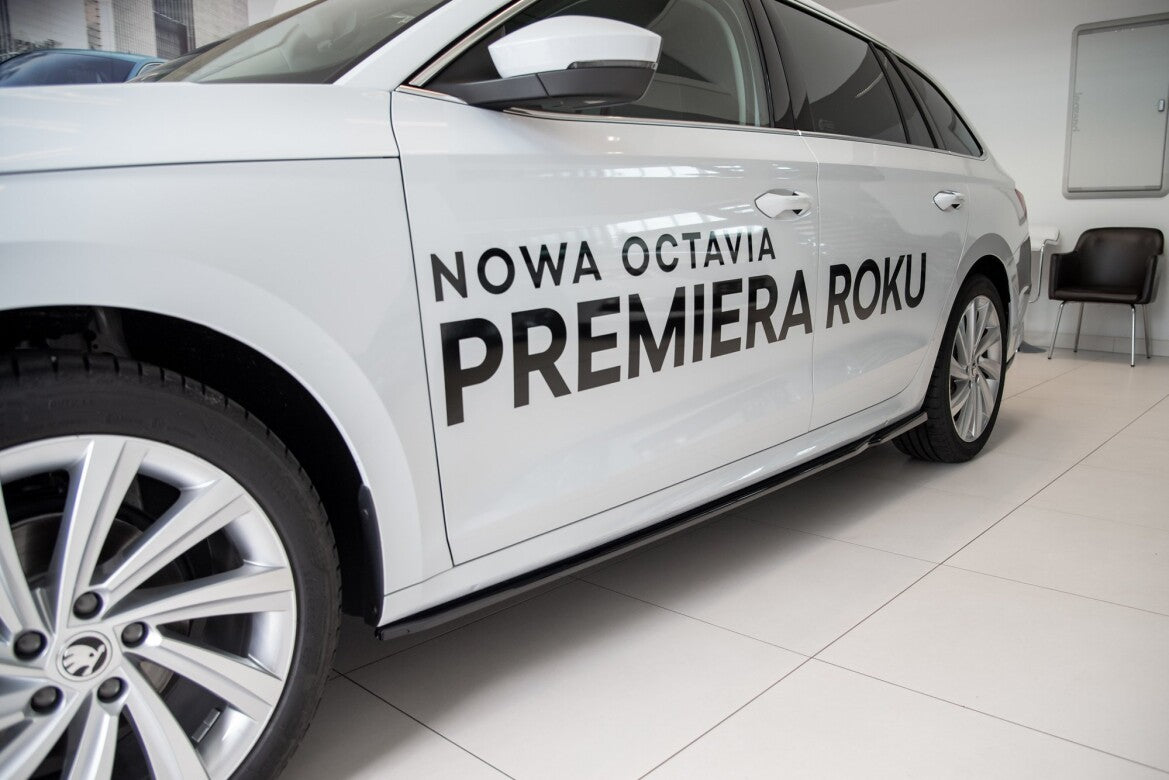 Seitenschweller Ansatz (Paar) V.2 passend für Skoda Octavia Mk4 schwarz Hochglanz