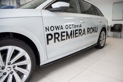 Seitenschweller Ansatz (Paar) V.2 passend für Skoda Octavia Mk4 schwarz Hochglanz