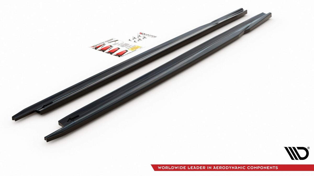 Seitenschweller Ansatz (Paar) V.2 passend für Skoda Octavia Mk4 schwarz Hochglanz