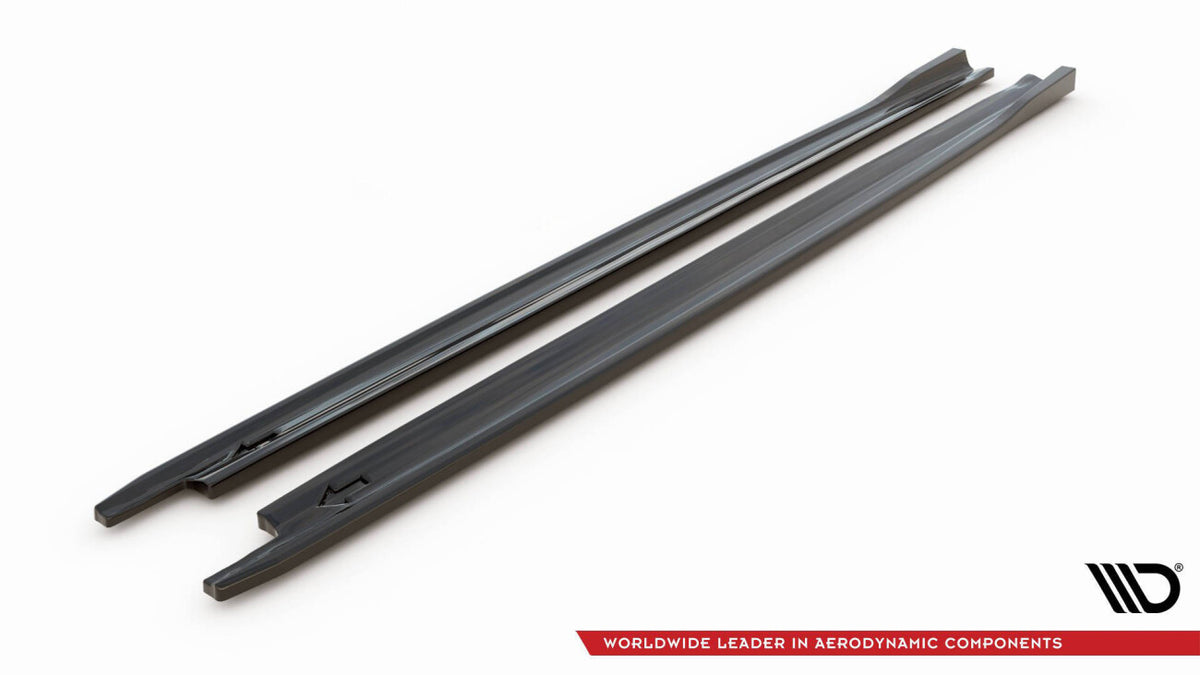 Seitenschweller Ansatz (Paar) V.2 passend für Skoda Octavia RS Liftback / Combi Mk4 FL schwarz Hochglanz