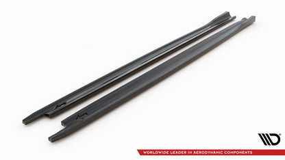 Seitenschweller Ansatz (Paar) V.2 passend für Skoda Octavia RS Liftback / Combi Mk4 FL schwarz Hochglanz
