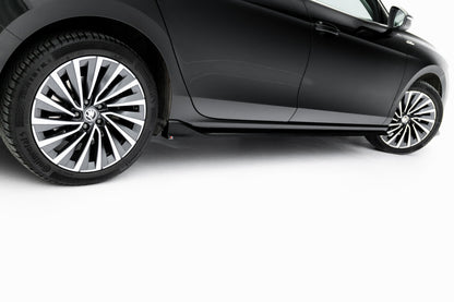 Seitenschweller Ansatz (Paar) V.2 passend für Skoda Superb Mk4 schwarz Hochglanz