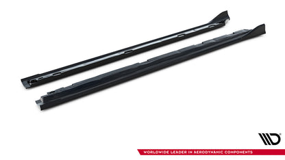 Seitenschweller Ansatz (Paar) V.2 passend für Skoda Superb Mk4 schwarz Hochglanz