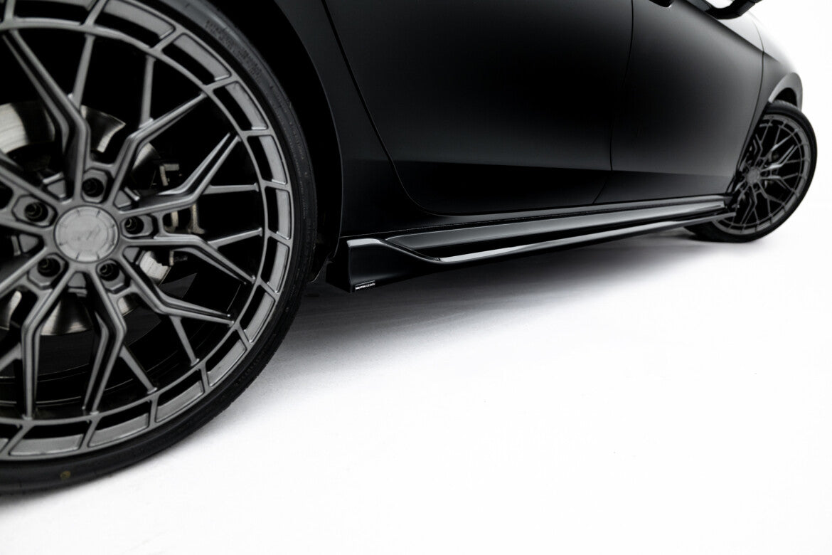 Seitenschweller Ansatz (Paar) V.2 passend für Skoda Superb Sportline Mk4 schwarz Hochglanz