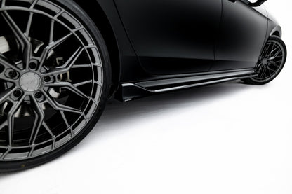 Seitenschweller Ansatz (Paar) V.2 passend für Skoda Superb Sportline Mk4 schwarz Hochglanz