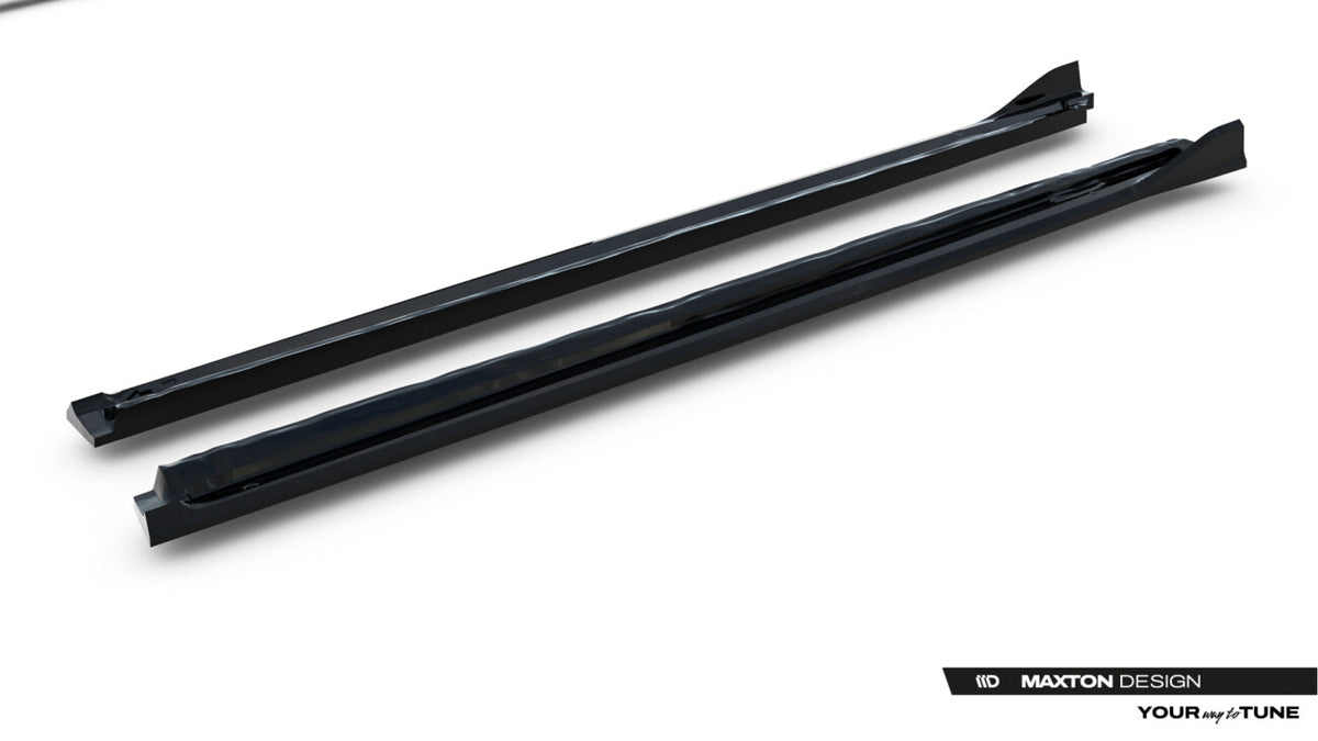 Seitenschweller Ansatz (Paar) V.2 passend für Skoda Superb Sportline Mk4 schwarz Hochglanz