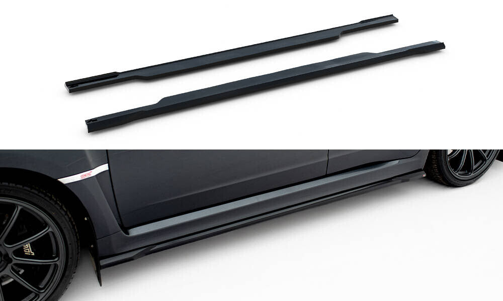 Seitenschweller Ansatz (Paar) V.2 passend für Subaru Impreza WRX STI Mk3 FL schwarz Hochglanz