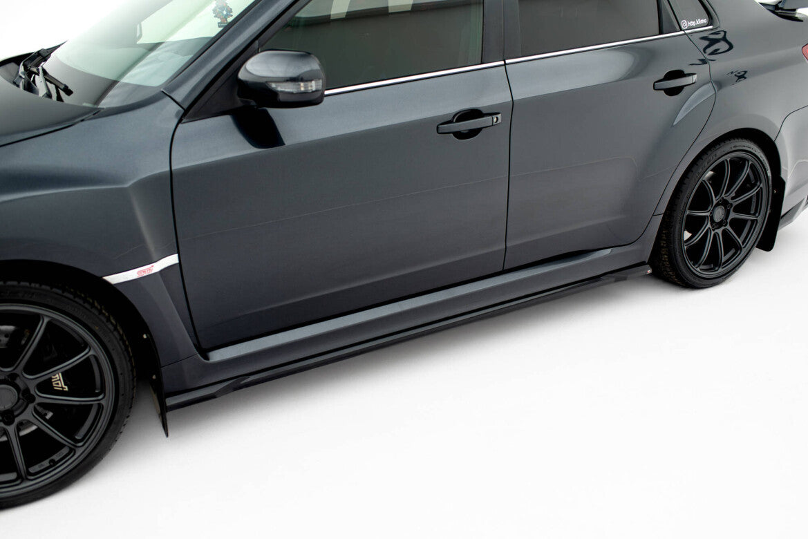 Seitenschweller Ansatz (Paar) V.2 passend für Subaru Impreza WRX STI Mk3 FL schwarz Hochglanz