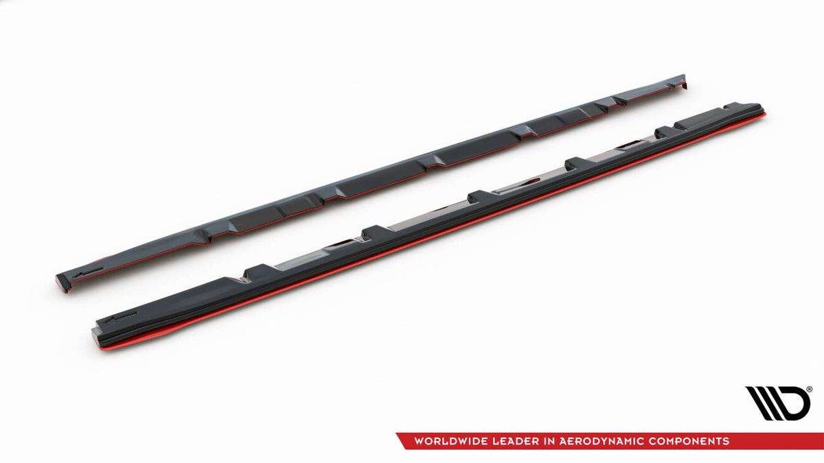 Seitenschweller Ansatz (Paar) V.2 passend für Subaru WRX STI schwarz Hochglanz