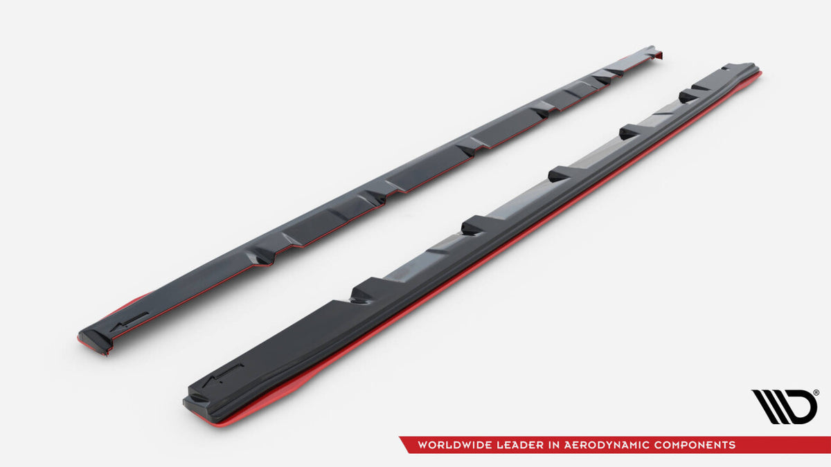Seitenschweller Ansatz (Paar) V.2 passend für Subaru WRX STI schwarz Hochglanz