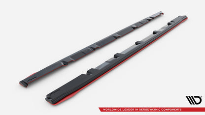 Seitenschweller Ansatz (Paar) V.2 passend für Subaru WRX STI schwarz Hochglanz