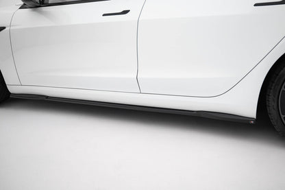 Seitenschweller Ansatz (Paar) V.2 passend für Tesla Model 3 Performance Mk1 FL schwarz Hochglanz