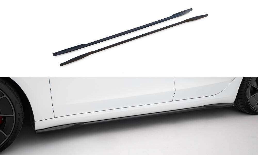 Seitenschweller Ansatz (Paar) V.2 passend für Tesla Model 3 Performance Mk1 FL schwarz Hochglanz