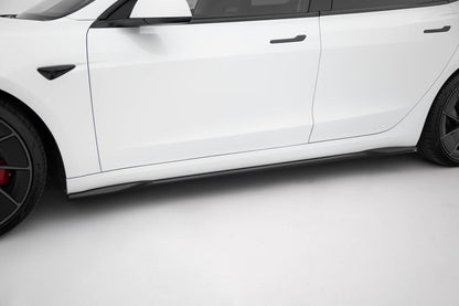 Seitenschweller Ansatz (Paar) V.2 passend für Tesla Model 3 Performance Mk1 FL schwarz Hochglanz