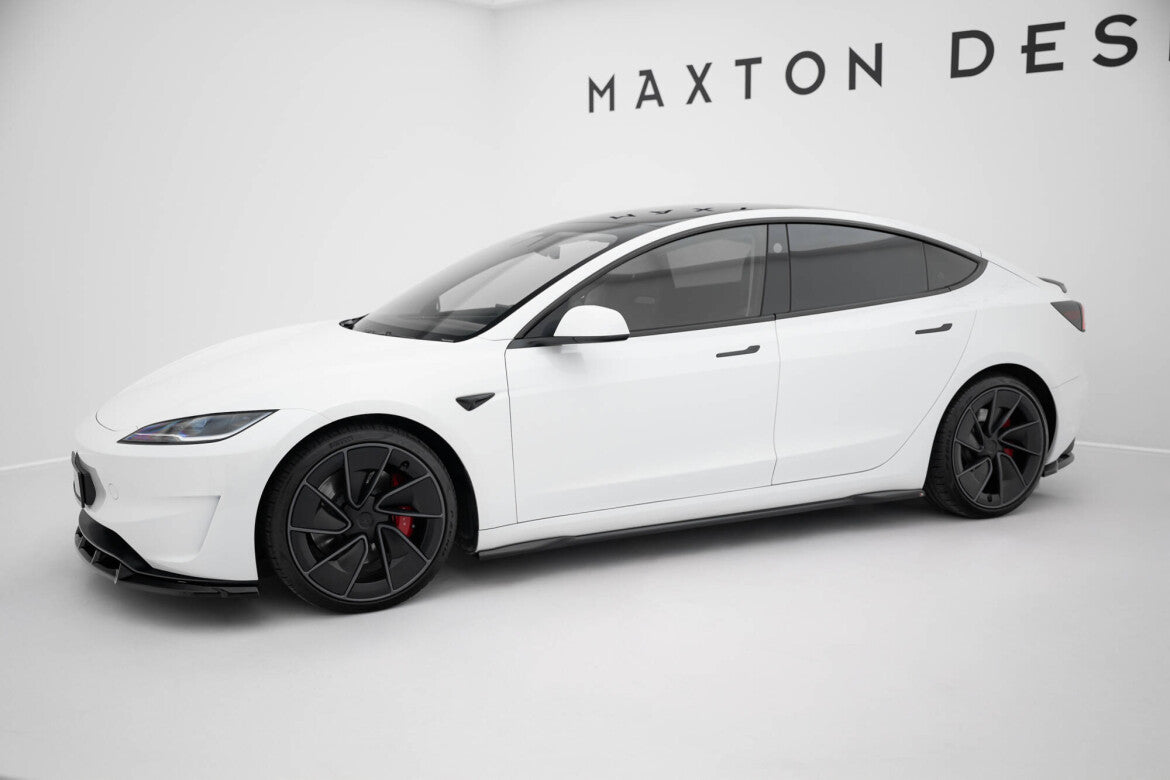 Seitenschweller Ansatz (Paar) V.2 passend für Tesla Model 3 Performance Mk1 FL schwarz Hochglanz