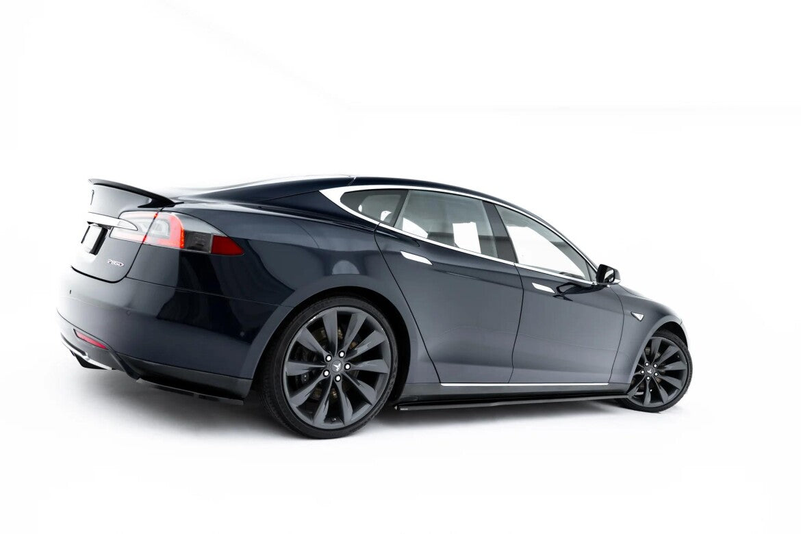 Seitenschweller Ansatz (Paar) V.2 passend für Tesla Model S Mk1 schwarz Hochglanz