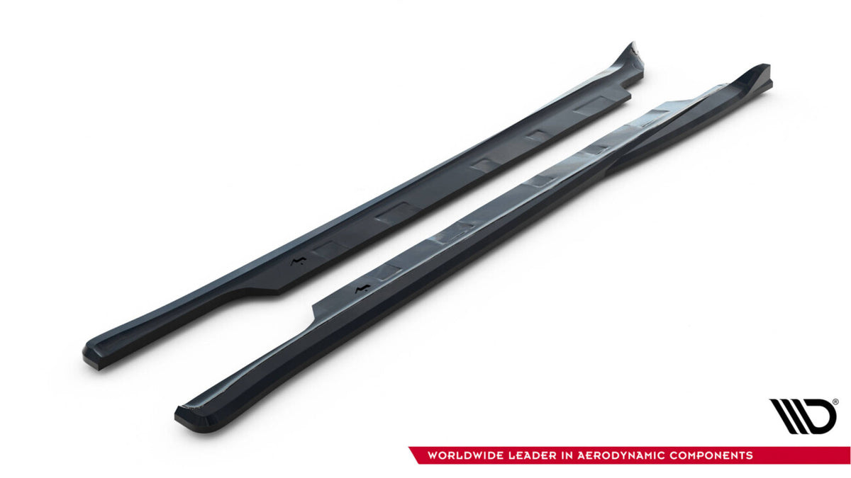 Seitenschweller Ansatz (Paar) V.2 passend für Tesla Model S Plaid Mk1 FL schwarz Hochglanz