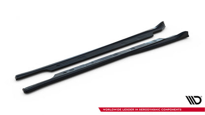 Seitenschweller Ansatz (Paar) V.2 passend für Tesla Model S Plaid Mk1 FL schwarz Hochglanz