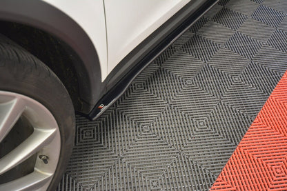 Seitenschweller Ansatz (Paar) V.2 passend für Tesla Model X Mk1 schwarz Hochglanz