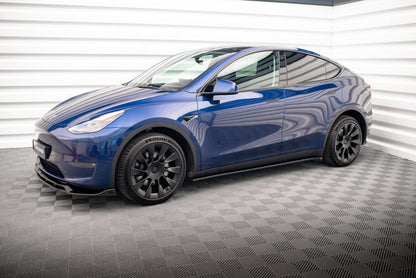 Seitenschweller Ansatz (Paar) V.2 passend für Tesla Model Y schwarz Hochglanz