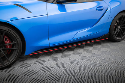 Seitenschweller Ansatz (Paar) V.2 passend für Toyota Supra Mk5 rot Hochglanz
