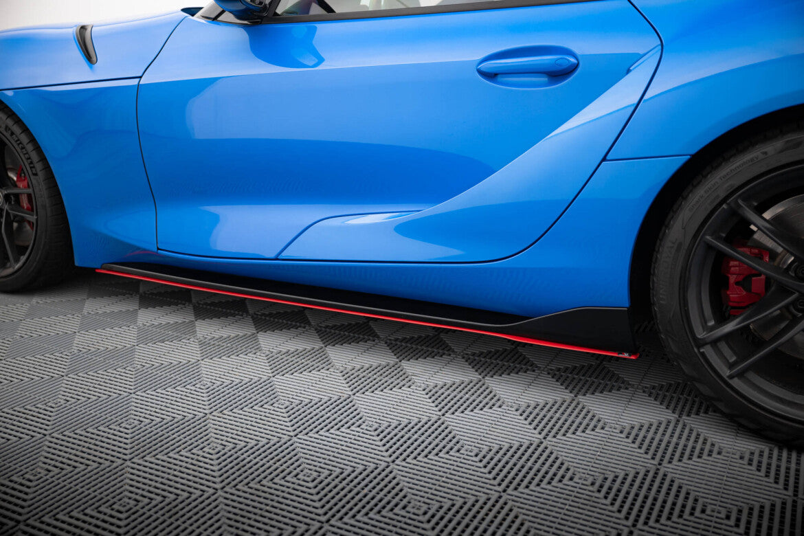 Seitenschweller Ansatz (Paar) V.2 passend für Toyota Supra Mk5 schwarz Hochglanz