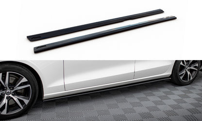 Seitenschweller Ansatz (Paar) V.2 passend für Volvo S60/V60 R-Design Mk3 schwarz Hochglanz