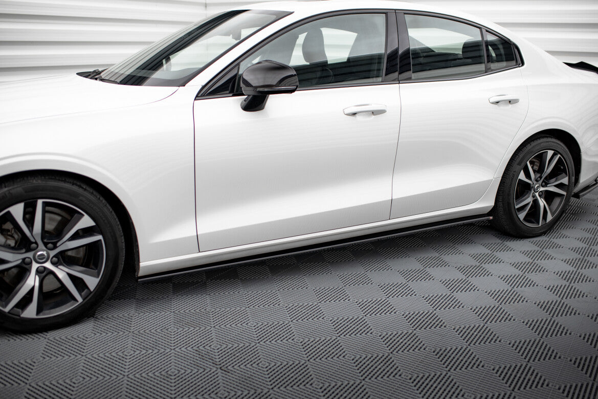 Seitenschweller Ansatz (Paar) V.2 passend für Volvo S60/V60 R-Design Mk3 schwarz Hochglanz