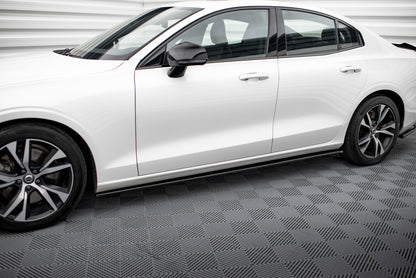 Seitenschweller Ansatz (Paar) V.2 passend für Volvo S60/V60 R-Design Mk3 schwarz Hochglanz