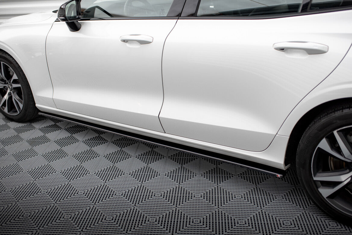 Seitenschweller Ansatz (Paar) V.2 passend für Volvo S60/V60 R-Design Mk3 schwarz Hochglanz