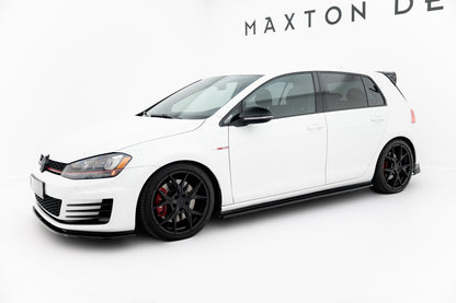 Seitenschweller Ansatz (Paar) V.2 passend für VW Golf 7 GTI (verengen) schwarz Hochglanz