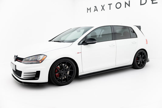 Seitenschweller Ansatz (Paar) V.2 passend für VW Golf 7 GTI (verengen) schwarz Hochglanz
