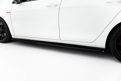 Seitenschweller Ansatz (Paar) V.2 passend für VW Golf 7 GTI (verengen) schwarz Hochglanz