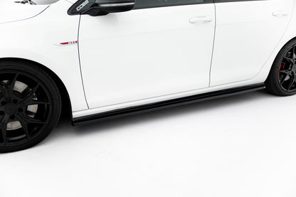Seitenschweller Ansatz (Paar) V.2 passend für VW Golf 7 GTI (verengen) schwarz Hochglanz