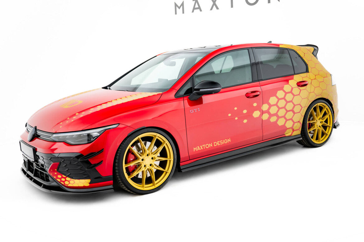 Seitenschweller Ansatz (Paar) V.2 passend für VW Golf GTI Clubsport Mk8 FL schwarz Hochglanz