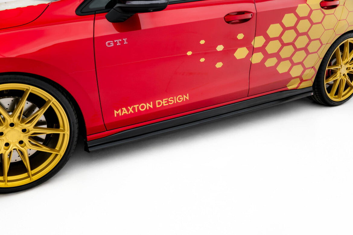 Seitenschweller Ansatz (Paar) V.2 passend für VW Golf GTI Clubsport Mk8 FL schwarz Hochglanz