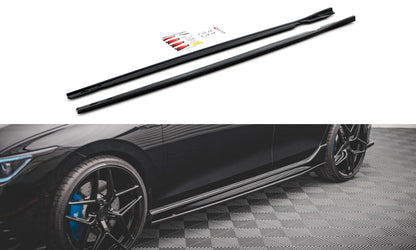 Seitenschweller Ansatz (Paar) V.2 passend für VW Golf R Hatchback Mk8 FL schwarz Hochglanz