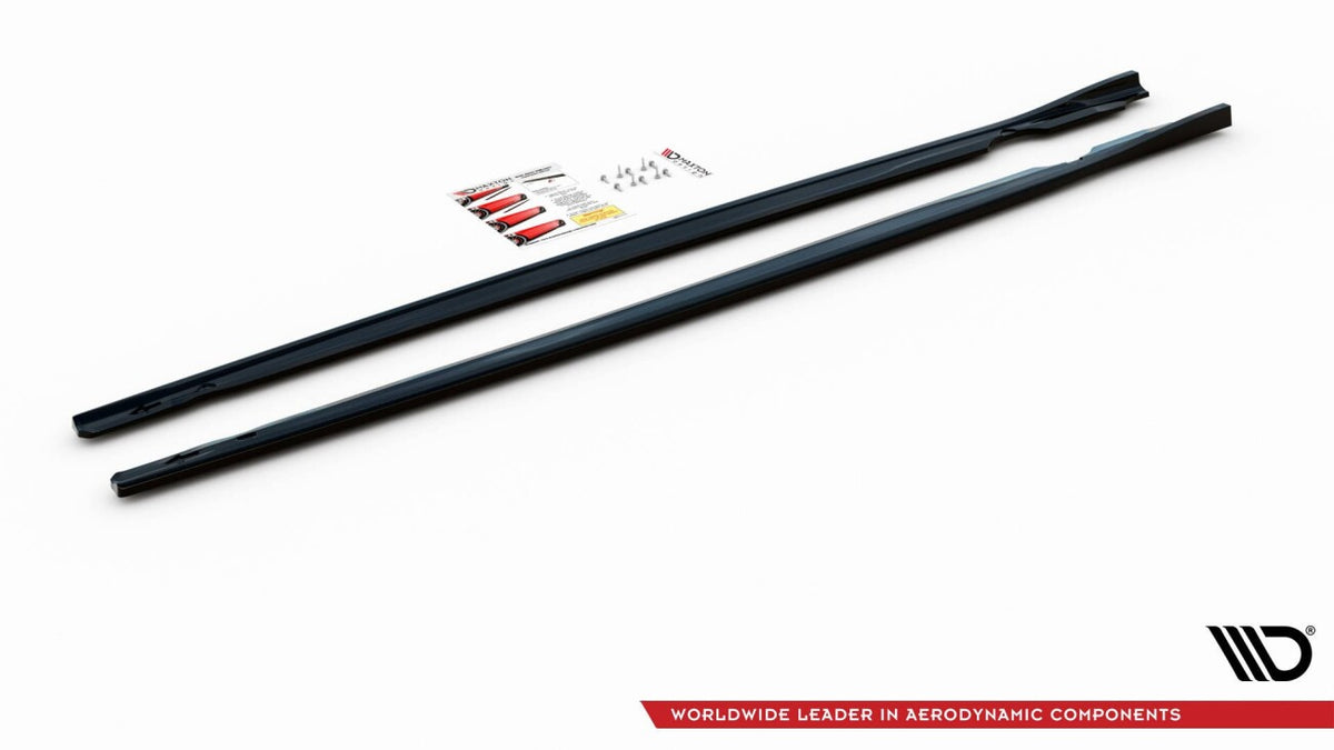 Seitenschweller Ansatz (Paar) V.2 passend für VW Golf R Hatchback Mk8 FL schwarz Hochglanz