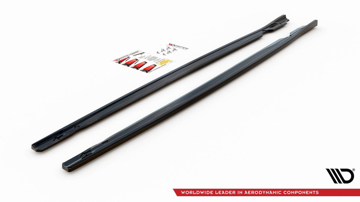 Seitenschweller Ansatz (Paar) V.2 passend für VW Golf R Hatchback Mk8 FL schwarz Hochglanz