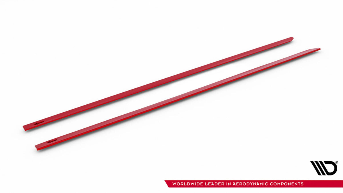 Seitenschweller Ansatz (Paar) V.2 passend für VW Golf R / R-Line Mk7 FL rot Hochglanz