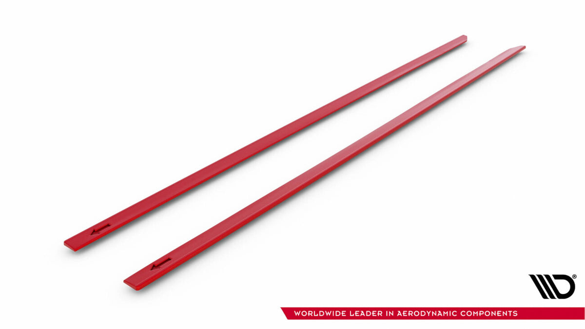 Seitenschweller Ansatz (Paar) V.2 passend für VW Golf R / R-Line Mk7 FL rot Hochglanz