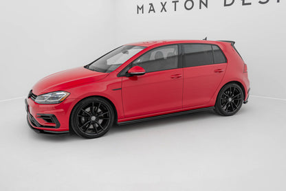 Seitenschweller Ansatz (Paar) V.2 passend für VW Golf R / R-Line Mk7 FL schwarz Hochglanz