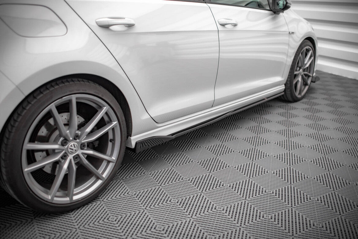 Seitenschweller Ansatz (Paar) V.2 passend für VW Golf R / R-Line Mk7 schwarz Hochglanz